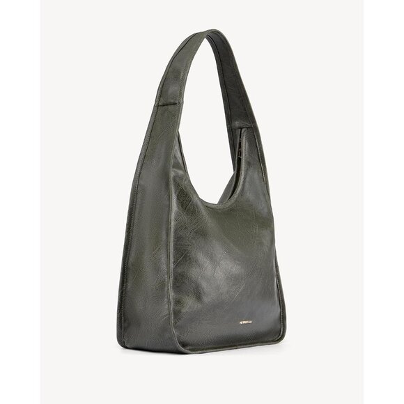 Newbella Women's Green Soft PU Leather Shoulder Tote Hobo Purses with Zipper - Picture 2 of 7